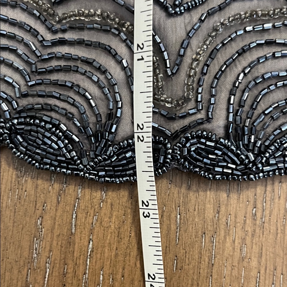 Cote‎ d’Azur Grey Floral Beaded Blouse - Picture 10 of 12